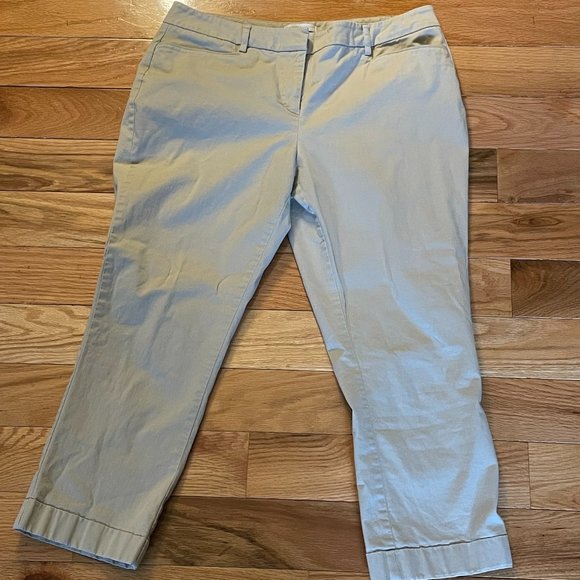 New York & Company Pants - New York and Company Stretch, Size 10, Crop/ Tan